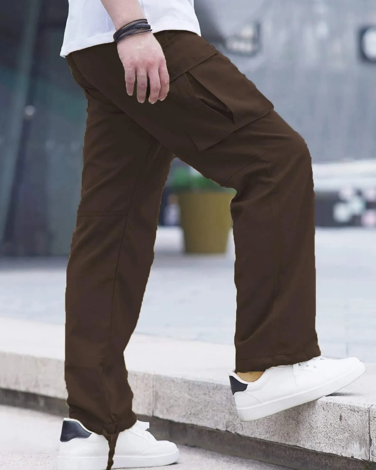LYRXXX Men's Casual Cargo Pants Hiking Pants Workout Joggers Sweatpants for Men