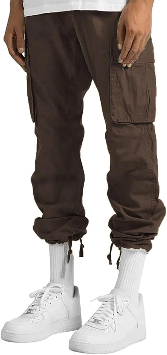 LYRXXX Men's Casual Cargo Pants Hiking Pants Workout Joggers Sweatpants for Men