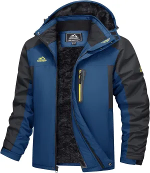 MAGCOMSEN Men's Winter Coats Water Resistant Snow Ski Jacket Fleece Lined Parka 5 Pockets
