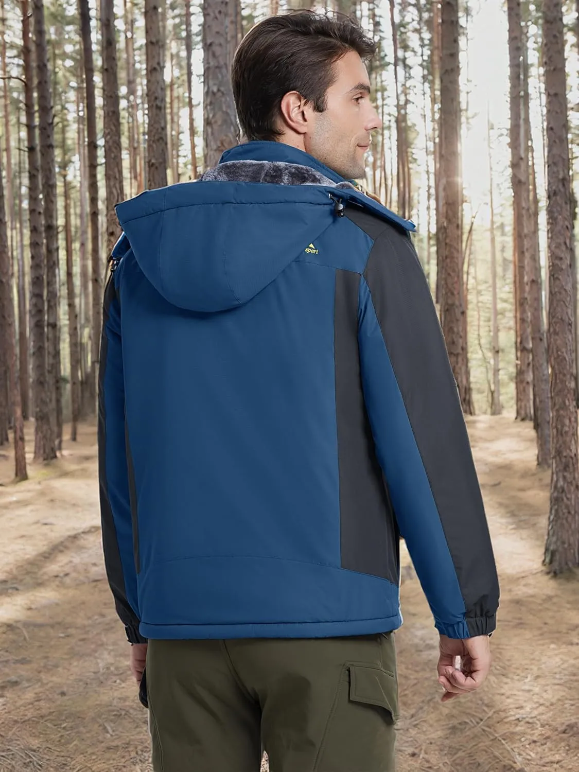 MAGCOMSEN Men's Winter Coats Water Resistant Snow Ski Jacket Fleece Lined Parka 5 Pockets