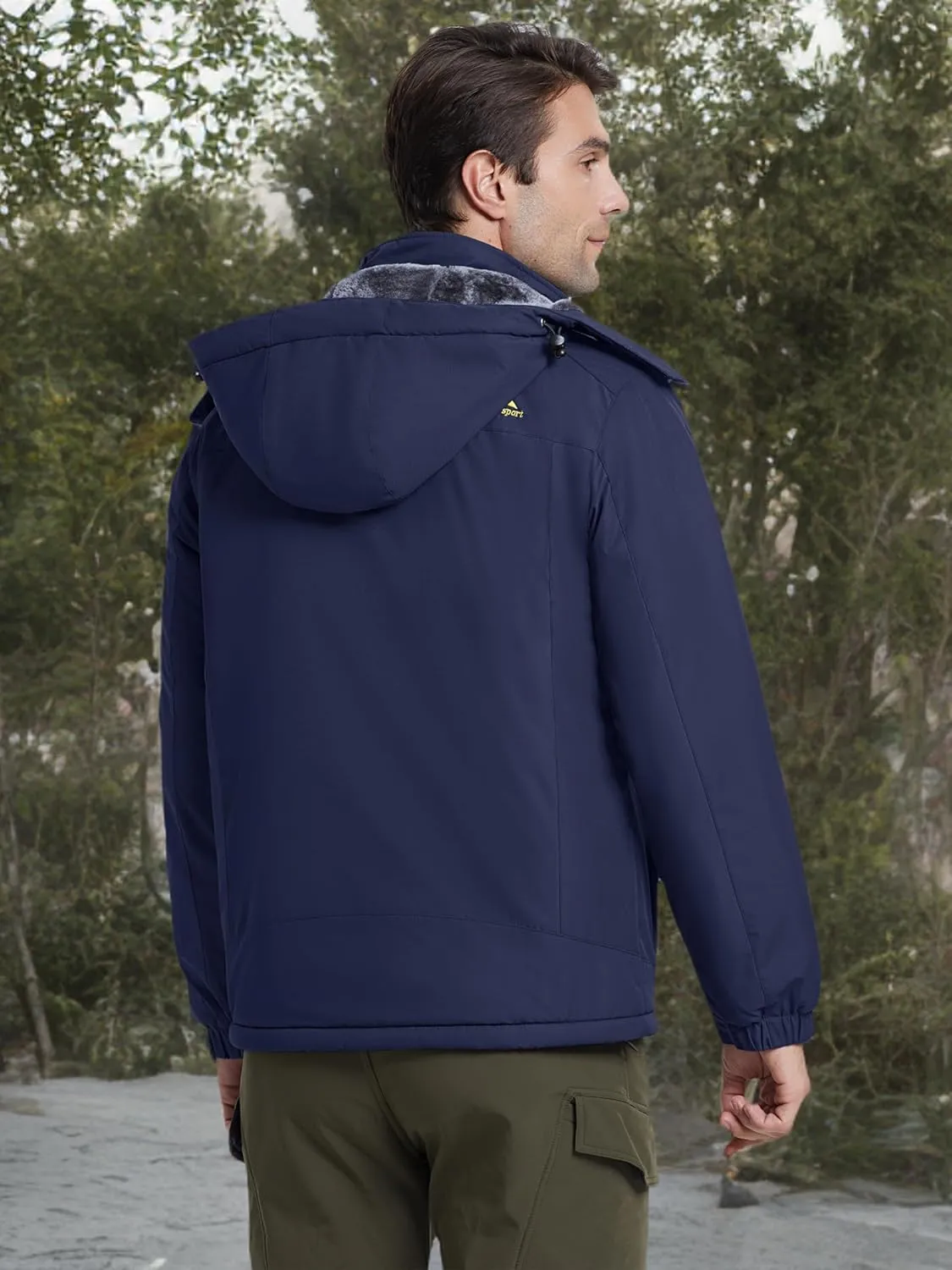 MAGCOMSEN Men's Winter Coats Water Resistant Snow Ski Jacket Fleece Lined Parka 5 Pockets
