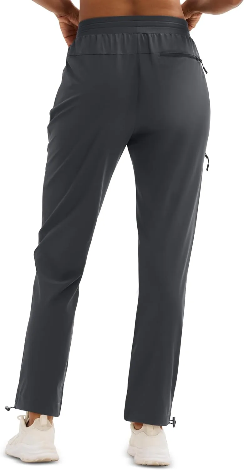 MAGCOMSEN Women's Hiking Pants UPF 50  Water Resistant Quick Dry Lightweight Elastic Waist Cargo Pants with 4 Pockets