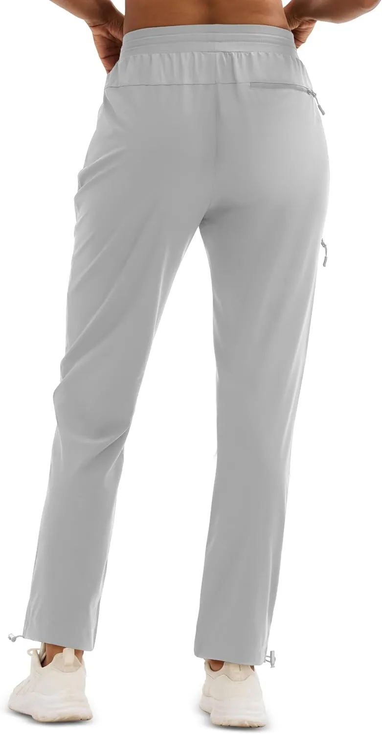 MAGCOMSEN Women's Hiking Pants UPF 50  Water Resistant Quick Dry Lightweight Elastic Waist Cargo Pants with 4 Pockets