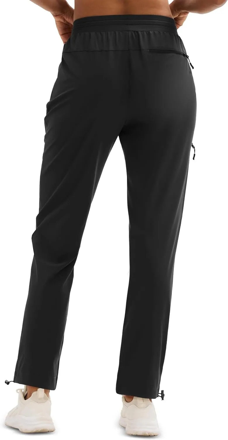MAGCOMSEN Women's Hiking Pants UPF 50  Water Resistant Quick Dry Lightweight Elastic Waist Cargo Pants with 4 Pockets