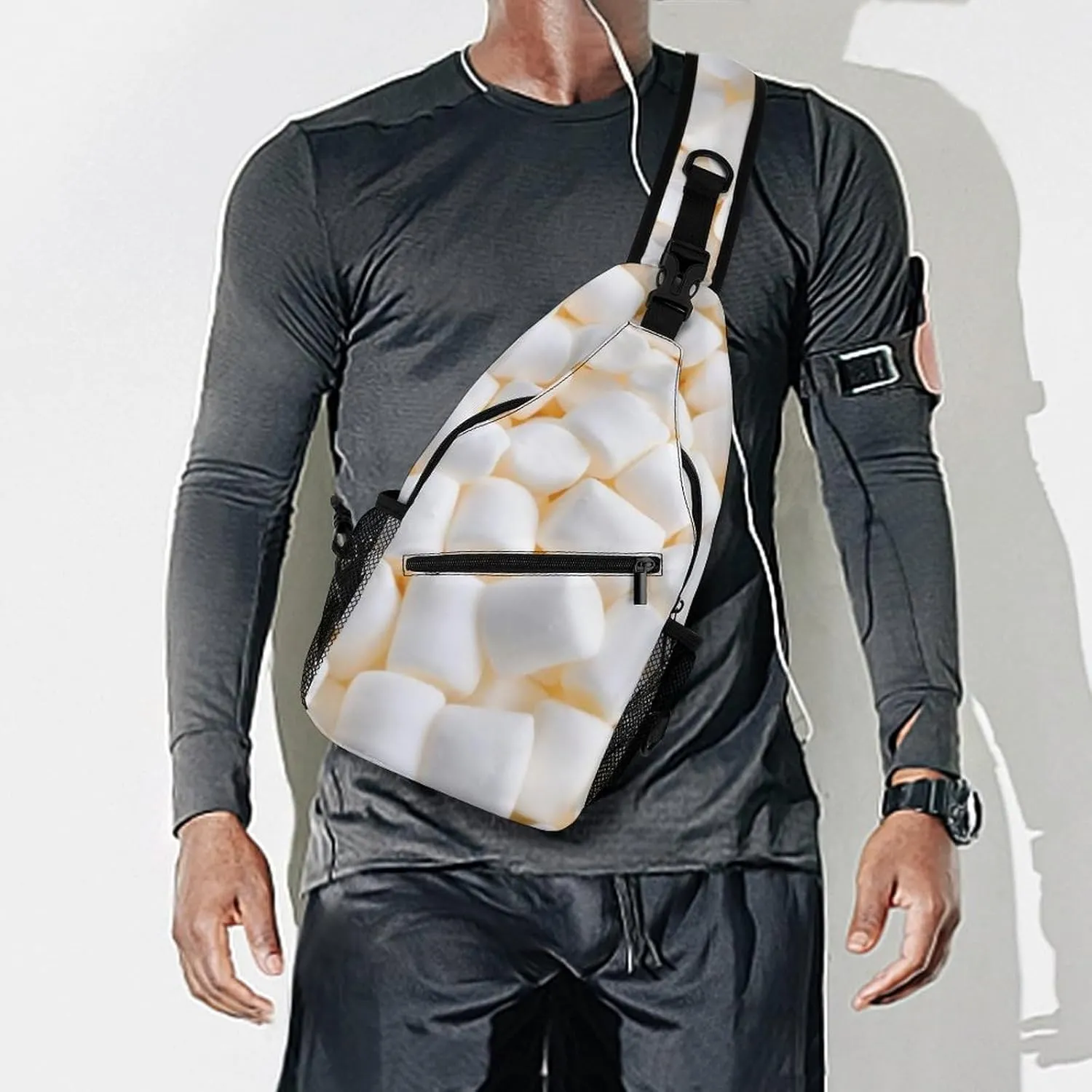 Marshmallow Durable And Adjustable Chest Bag There Are Pockets on The Outside for Unisex