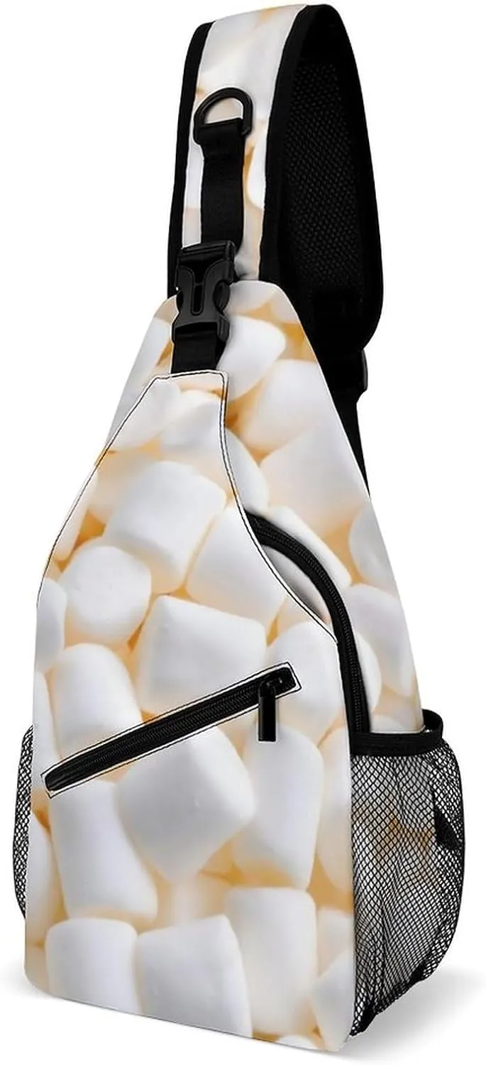 Marshmallow Durable And Adjustable Chest Bag There Are Pockets on The Outside for Unisex