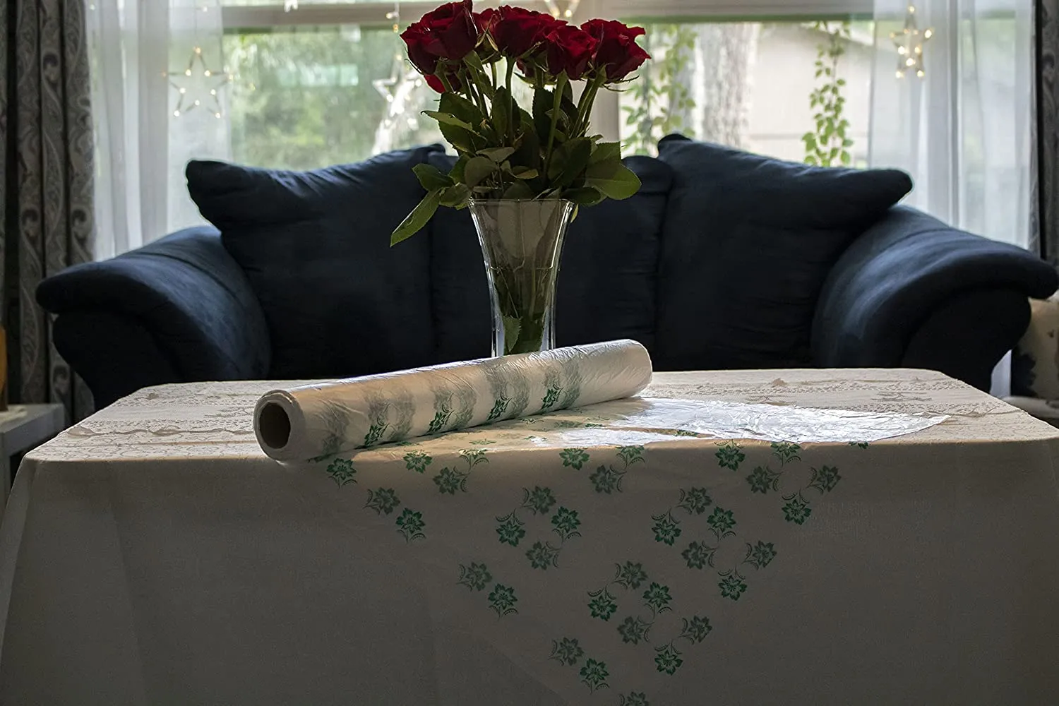 Marwa Table Cover Roll مشمع مفرش بلستك - مشمع ارضية معشب اخضر - مفرش طاولة مطرز - مفرش مفارش منزلية - مفرش رمضان - مفارش مطبخ - مفارش طاولات تركيه رول سفره Halal sufra for Ramadan (164FT / 50M)