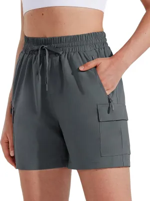 MASKERT Women's Hiking Cargo Shorts 5" 7" 9" Quick Dry Athletic Golf Shorts Lightweight Running Summer Casual Shorts