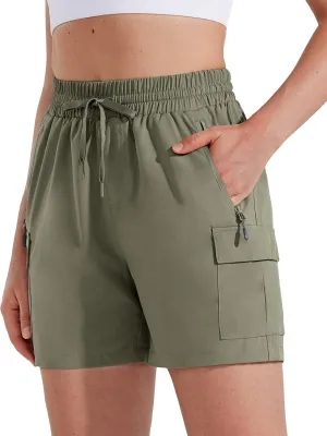 MASKERT Women's Hiking Cargo Shorts 5" 7" 9" Quick Dry Athletic Golf Shorts Lightweight Running Summer Casual Shorts