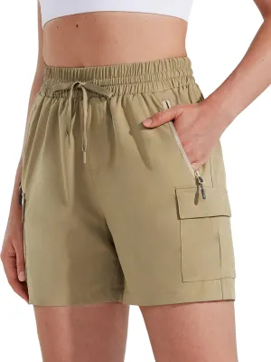 MASKERT Women's Hiking Cargo Shorts 5" 7" 9" Quick Dry Athletic Golf Shorts Lightweight Running Summer Casual Shorts