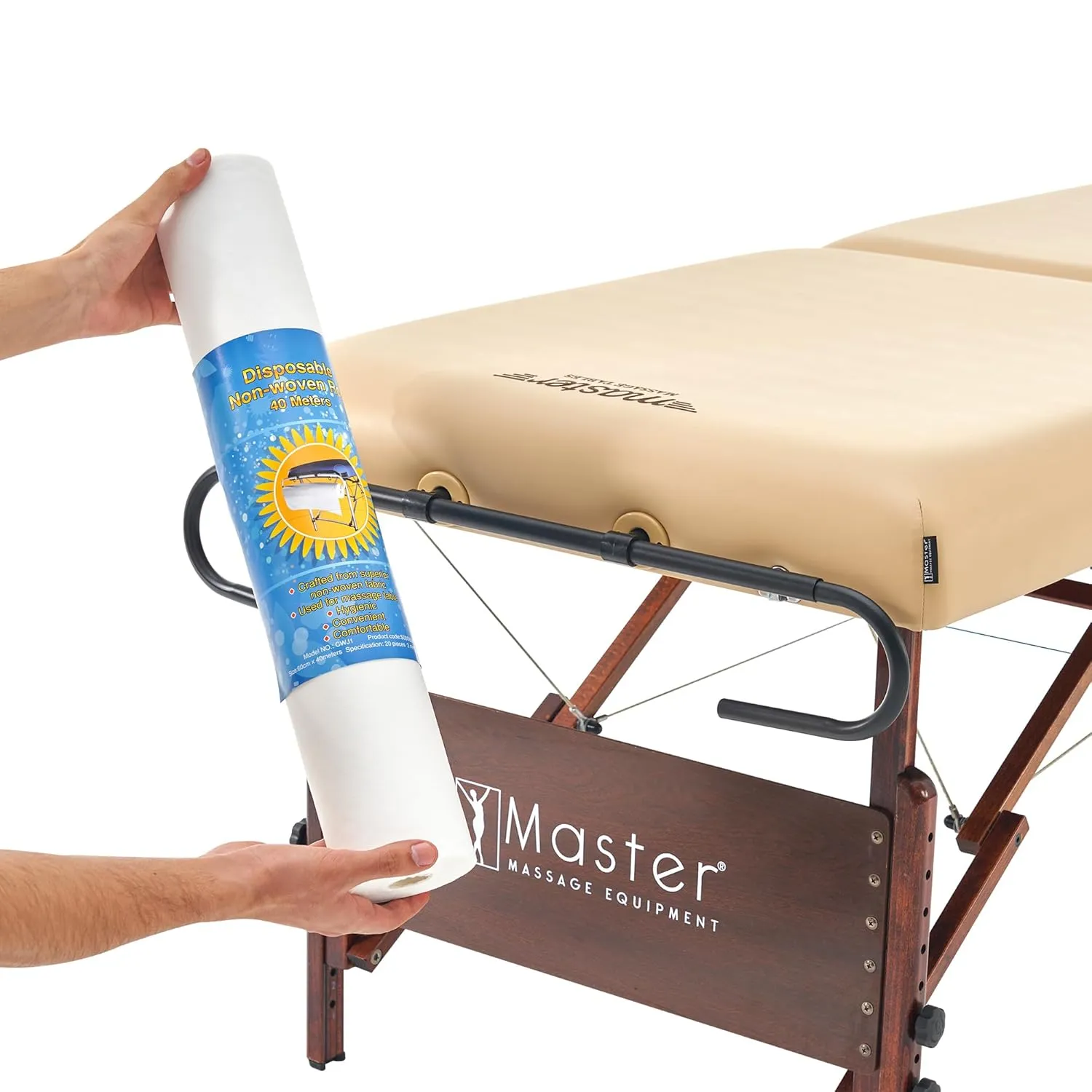 Master Massage Disposable Non-Woven Roll – Massage Table Cover for Spa & Therapy Use – 1Pcs, 130 Ft x 23.6 in Wide, Pack of 10