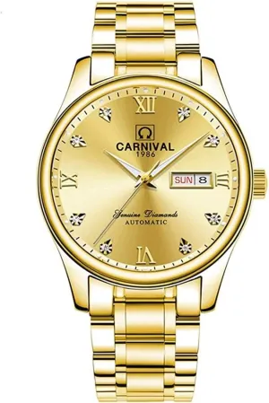 MASTOPMen's Automatic Mechanical Watch Stainless Steel Calendar Waterproof Business Luminous Sapphire Watch