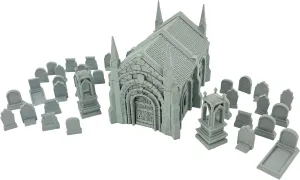 Mausoleum Graveyard Set | Micro Dominions | RPG Table Top Terrain 28mm | Miniature Scenery | Miniatures | D&D | TTRPG