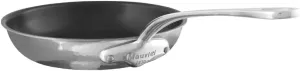 Mauviel M'Elite 5-Ply Hammered Polished Stainless Steel Frying Pan With Cast Stainless Steel Handles, 7.9-in, Made In France
