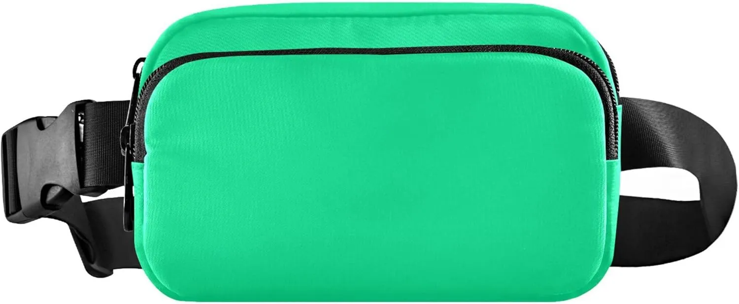 Med Spring Green Fanny Belt Bag Waist Packs Crossbody Bags Bum Bag for Running Hiking Travel Workout Adjustable Strap for Women Men
