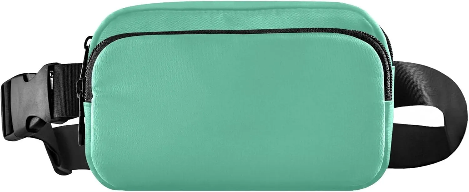 Medium Aquamarine Fanny Belt Bag Waist Packs Crossbody Bags Bum Bag for Running Hiking Travel Workout Adjustable Strap for Women Men