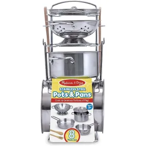 Melissa and Doug Let's Play House! Stainless Steel Pots & Pans Play Set