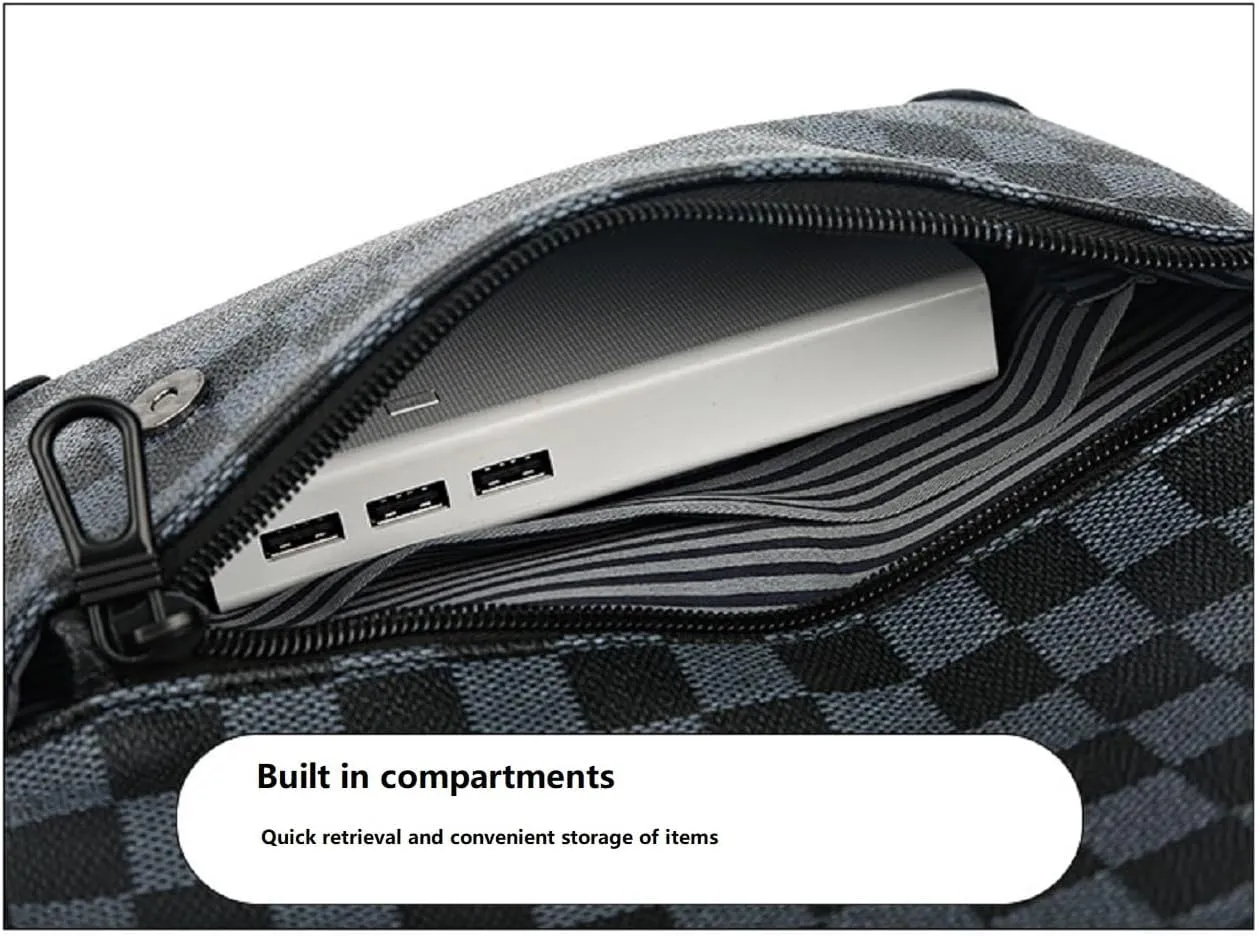 Men's crossbody backpack, adjustable chest bag for travel and hiking, casual backpack