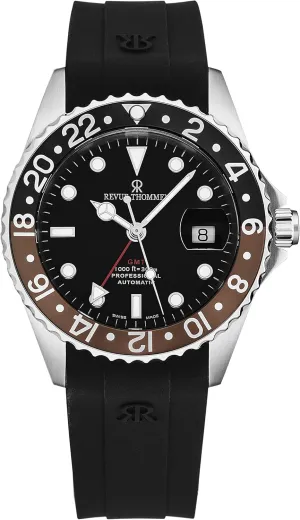 Men's 'Diver' Black Dial Black and Brown Bezel GMT Automatic Watch 17572.2839