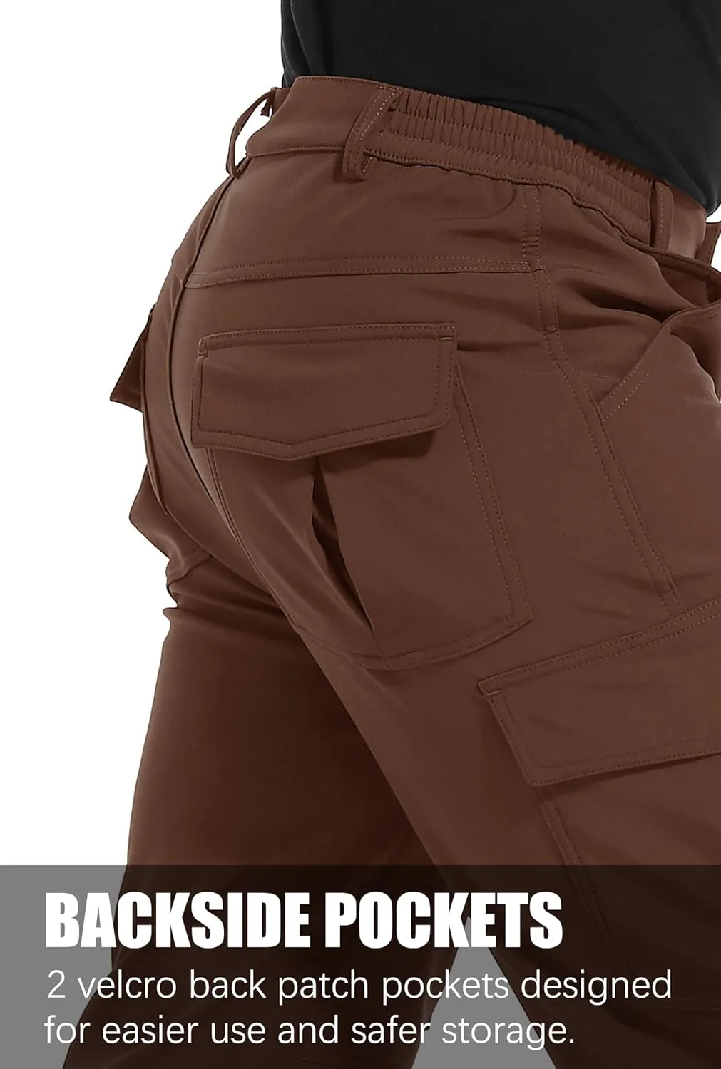 Men's Fleece Lined Outdoor Hiking Pants Waterproof Softshell Insulated Snow Ski Winter Camping Fishing Pants