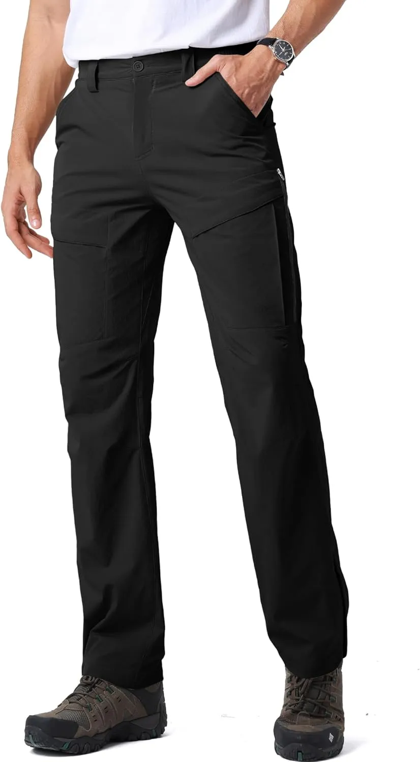 Mens Hiking Pants Quick Cool Dry Tactical Cargo Pants Outdoor Casual Work Waterproof Lightweight for Fishing Safari Camping