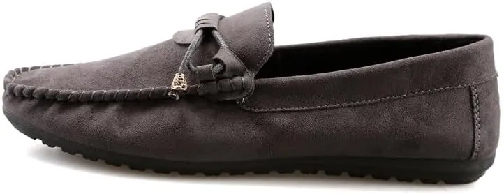 Men's Loafers Shoes Round Toe Solid Color PU Leather Suede Vamp Loafers Slip Resistant Lightweight Flat Heel Classic Wedding Slip-on