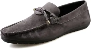 Men's Loafers Shoes Round Toe Solid Color PU Leather Suede Vamp Loafers Slip Resistant Lightweight Flat Heel Classic Wedding Slip-on
