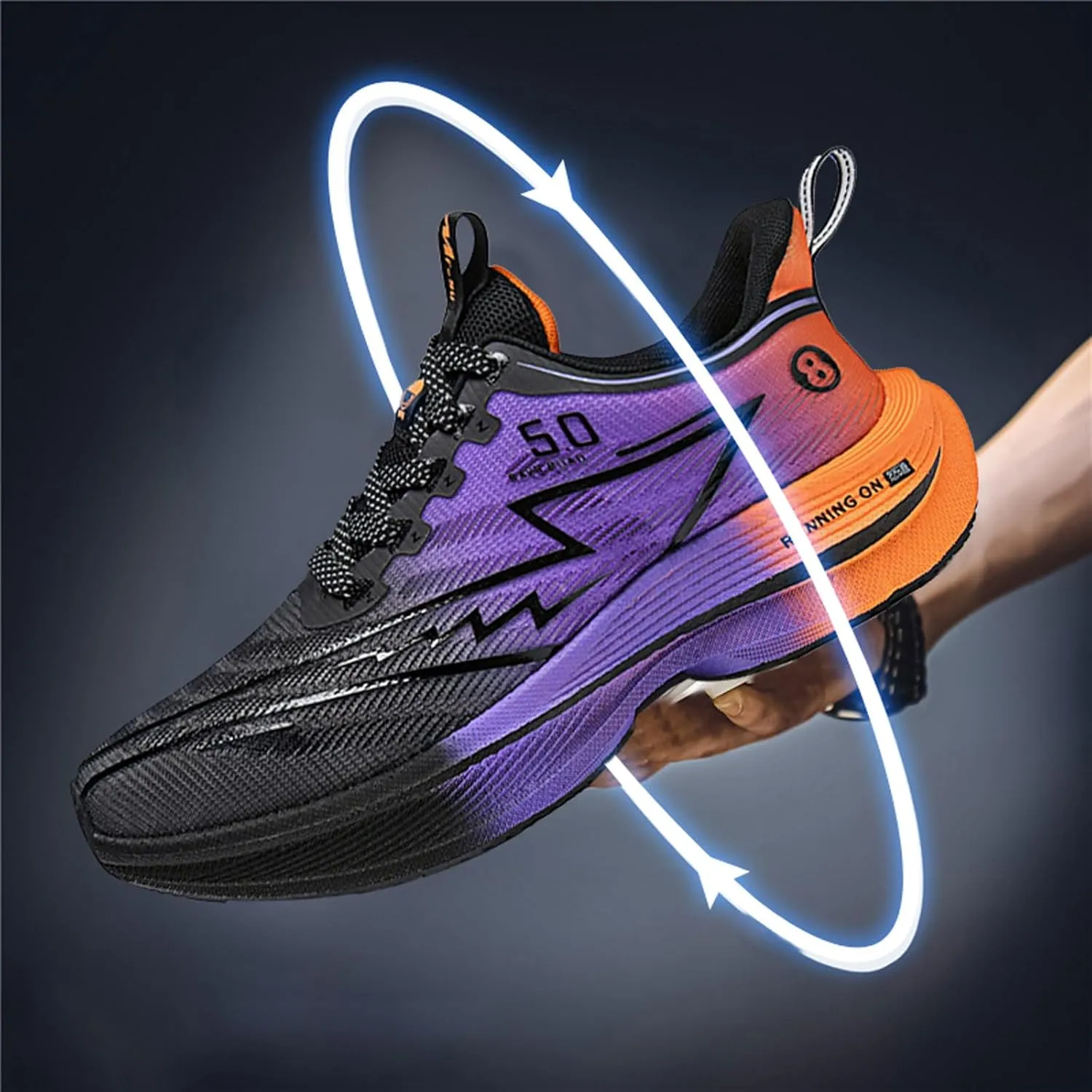 Men's Multi-Sport Outdoor Breathable Shoes Carbon Plated Board- Trail Running, Hiking, Tennis & Cross-Training Sneakers for Workouts & Casual Wear