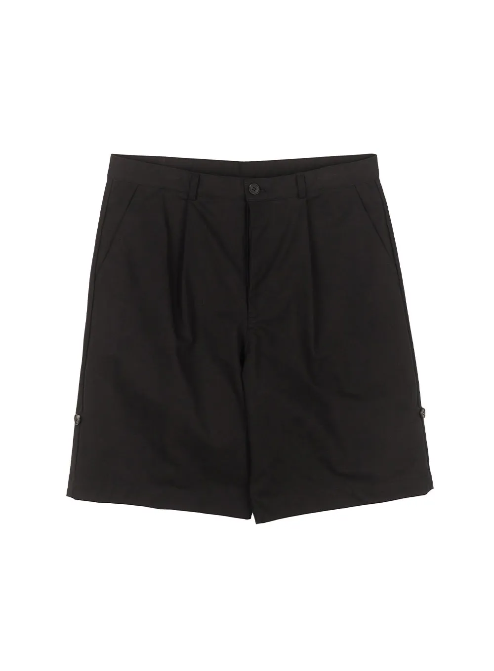 Men's Roll-Up Cotton Shorts (Black) IA518