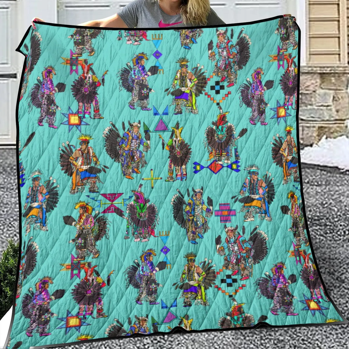 Men's Tradish Dancers Eggshell Blue Lightweight & Breathable Quilt With Edge-wrapping Strips