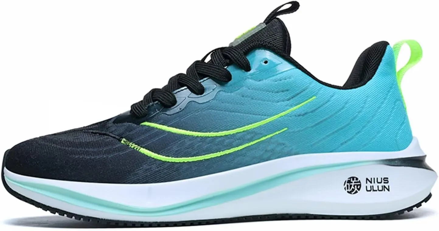 Men's Trail Running Shoes Lightweight Non Slip Carbon Plate Sole Shock Absorbing Sneakers for Men