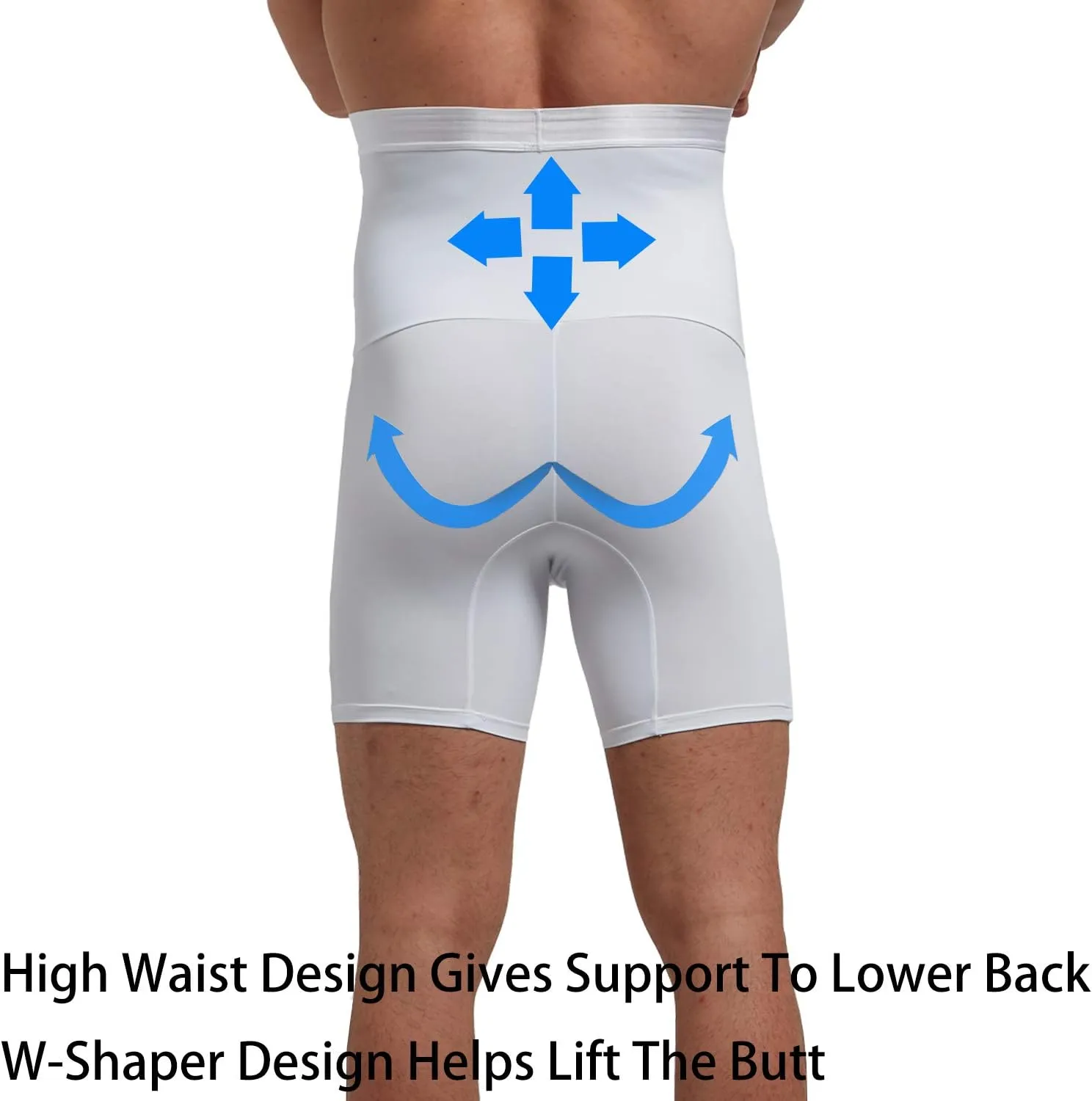 Men's Tummy Control Shapewear Shorts High Waist Slimming Anti-Curling Underwear Body Shaper Seamless Boxer Brief
