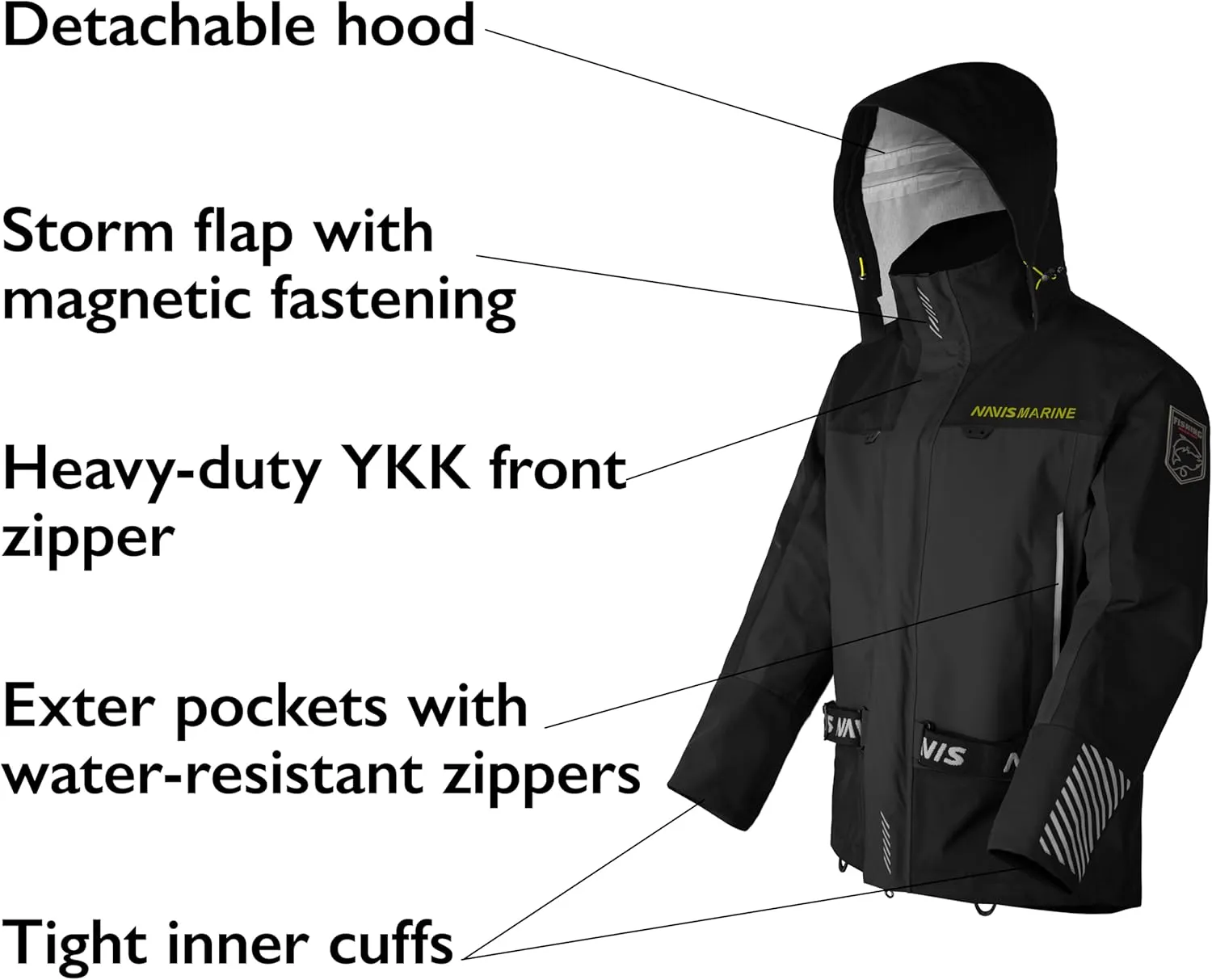 Men‘s Wading Jacket-Waterproof Breathable 4-Layer Rain Jacket for Riding and Hiking