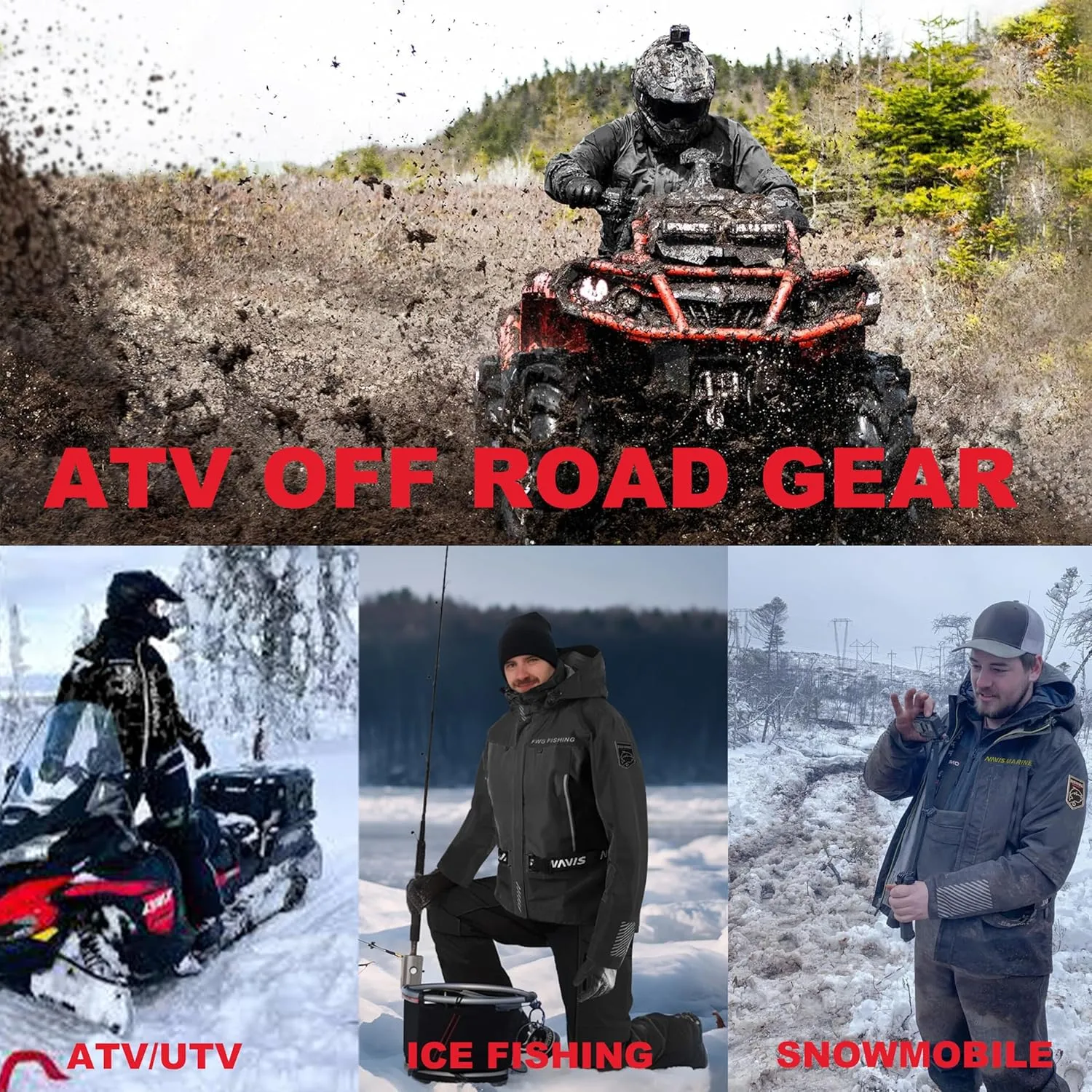 Men‘s Wading Jacket-Waterproof Breathable 4-Layer Rain Jacket for Riding and Hiking