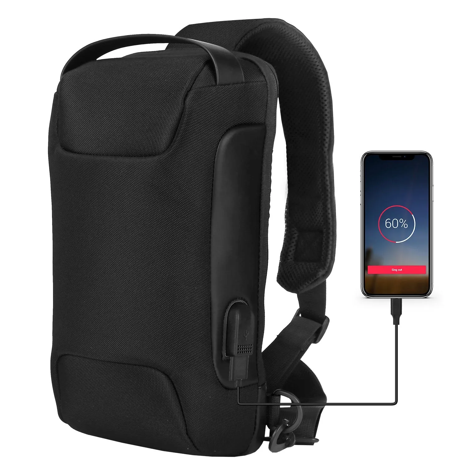 Men's Waterproof Anti-Theft Sling Backpack