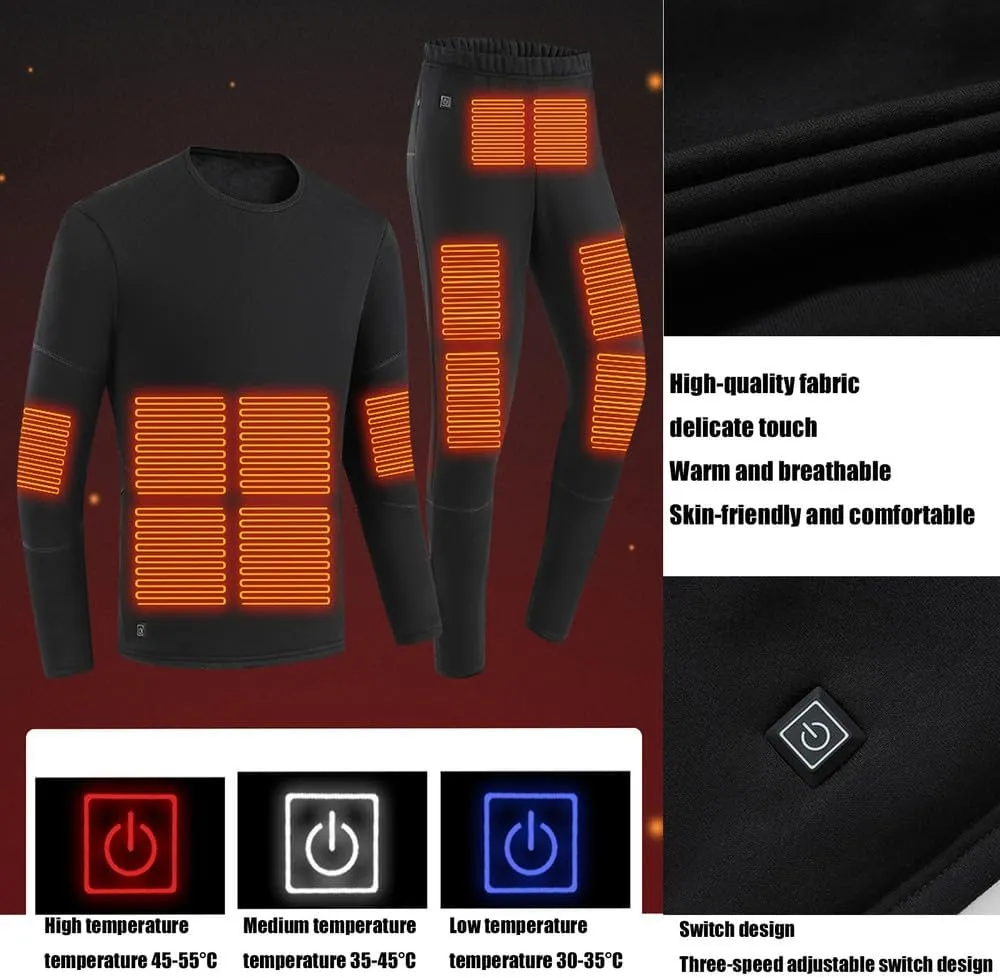 Mens Women'sHeated Thermal Underwear Set,Thermal Underwear for 28-Zone USB Heating Winter Outdoor Sports Underwear
