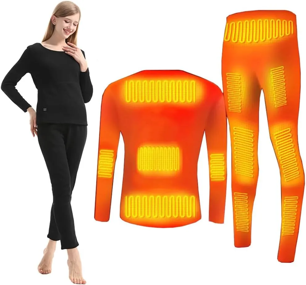 Mens Women'sHeated Thermal Underwear Set,Thermal Underwear for 28-Zone USB Heating Winter Outdoor Sports Underwear