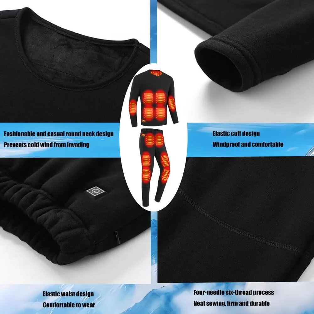 Mens Women'sHeated Thermal Underwear Set,Thermal Underwear for 28-Zone USB Heating Winter Outdoor Sports Underwear