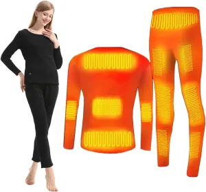 Mens Women'sHeated Thermal Underwear Set,Thermal Underwear for 28-Zone USB Heating Winter Outdoor Sports Underwear