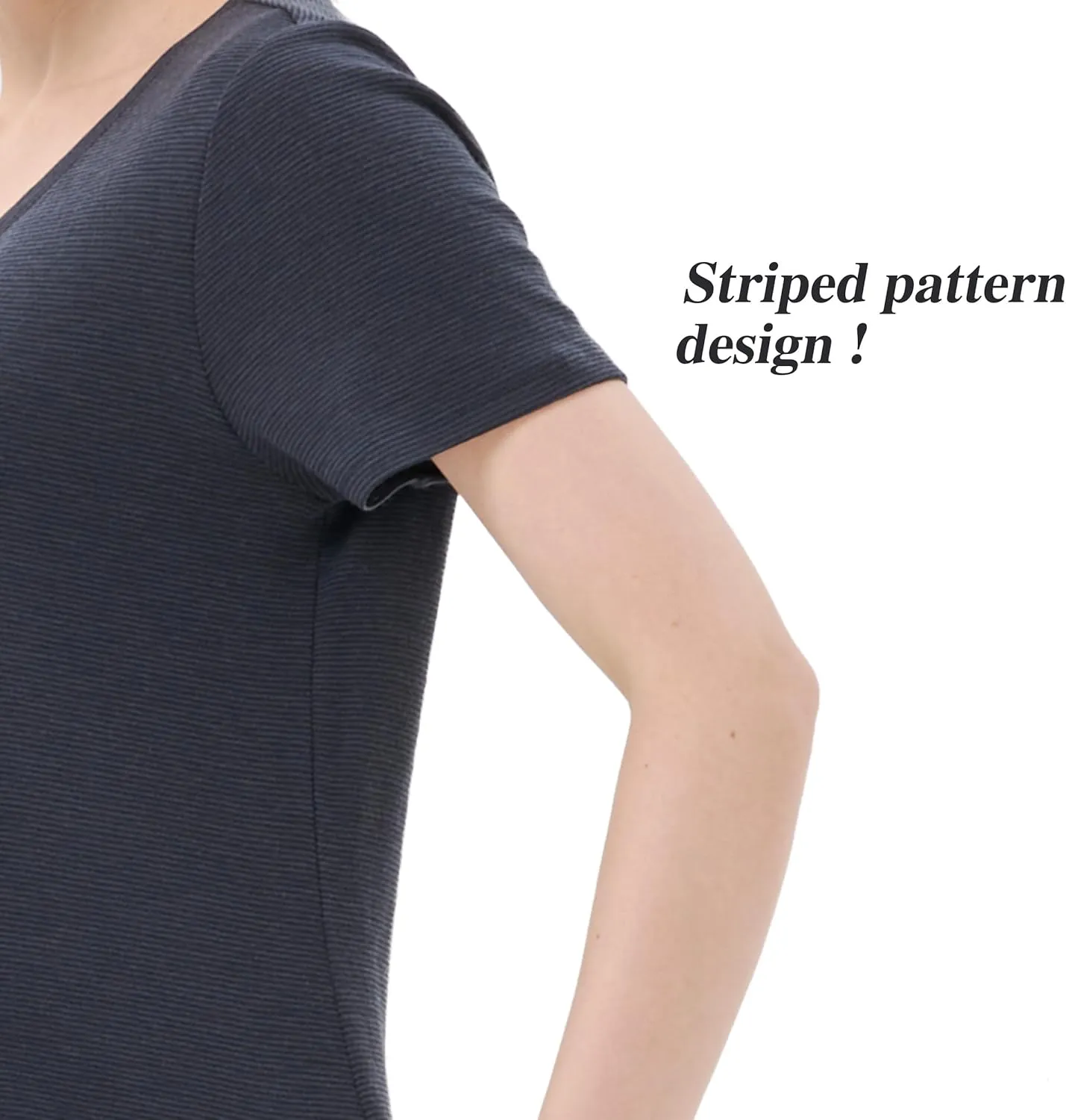 Merino Protect 100% Merino Wool V Neck T-Shirt for Women Short Sleeve Base Layers Odor Resistance Tops for Outdoor Hiking