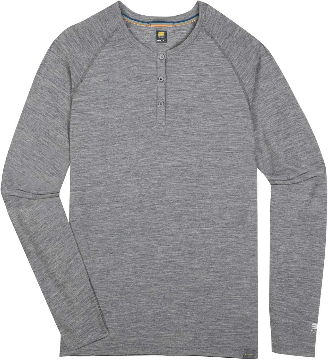 MERIWOOL Men's Base Layer Long Sleeve Henley - Lightweight Merino Wool Thermal