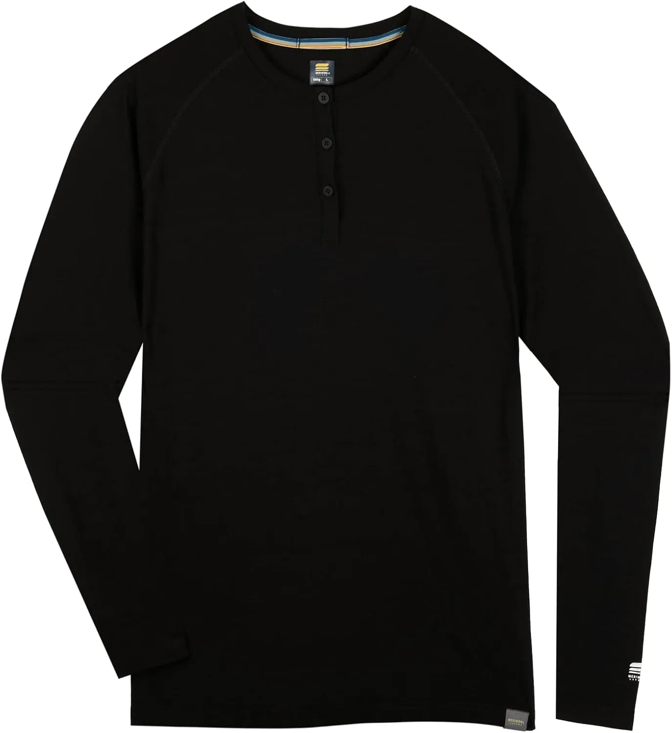 MERIWOOL Men's Base Layer Long Sleeve Henley - Lightweight Merino Wool Thermal