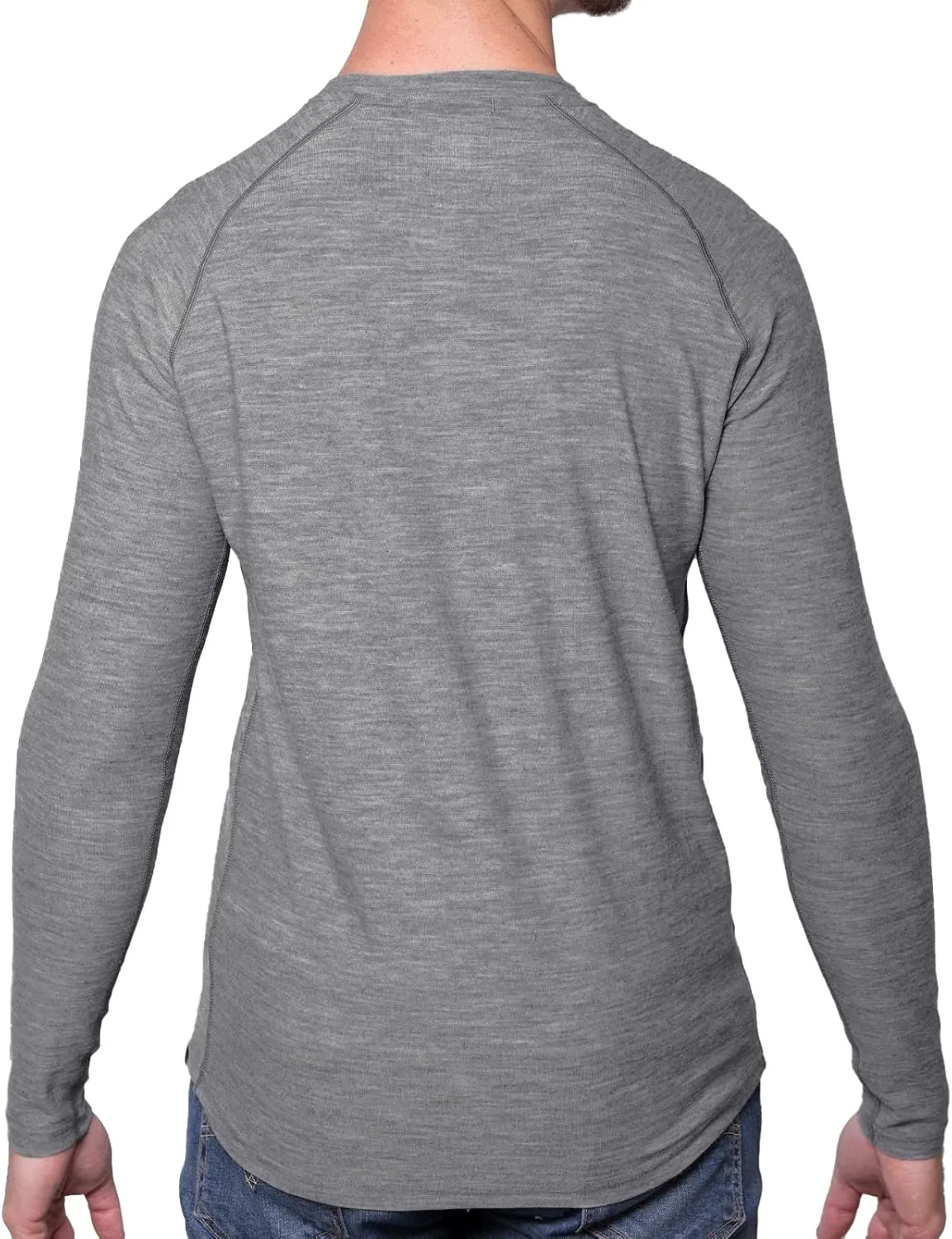 MERIWOOL Men's Base Layer Long Sleeve Henley - Lightweight Merino Wool Thermal