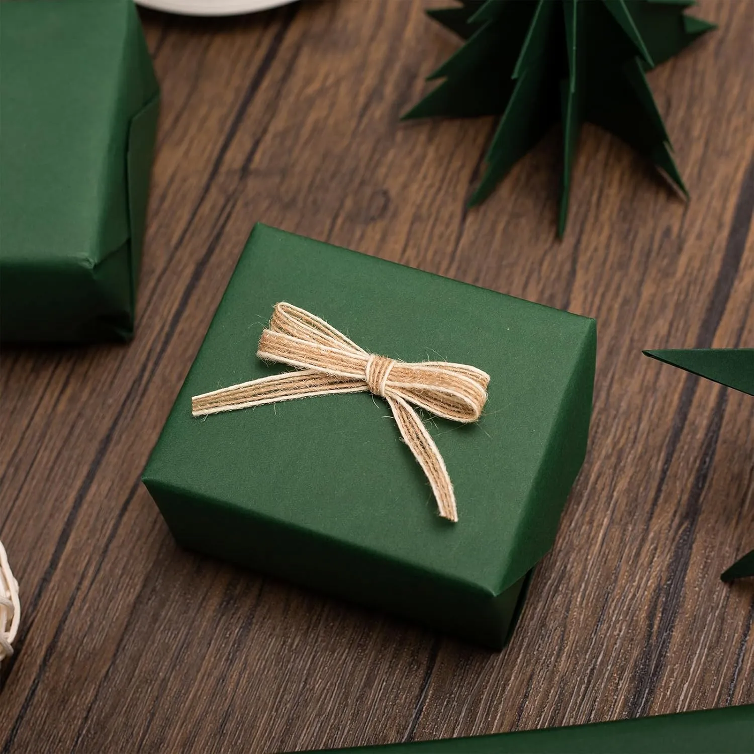 Merture Green Kraft Paper Roll - 12 In X 100 Ft (100 sq.ft.) Recyclable Wrapping Paper for Gift Wrapping, Bouquet Material, Art Craft, Table Runner, Banner