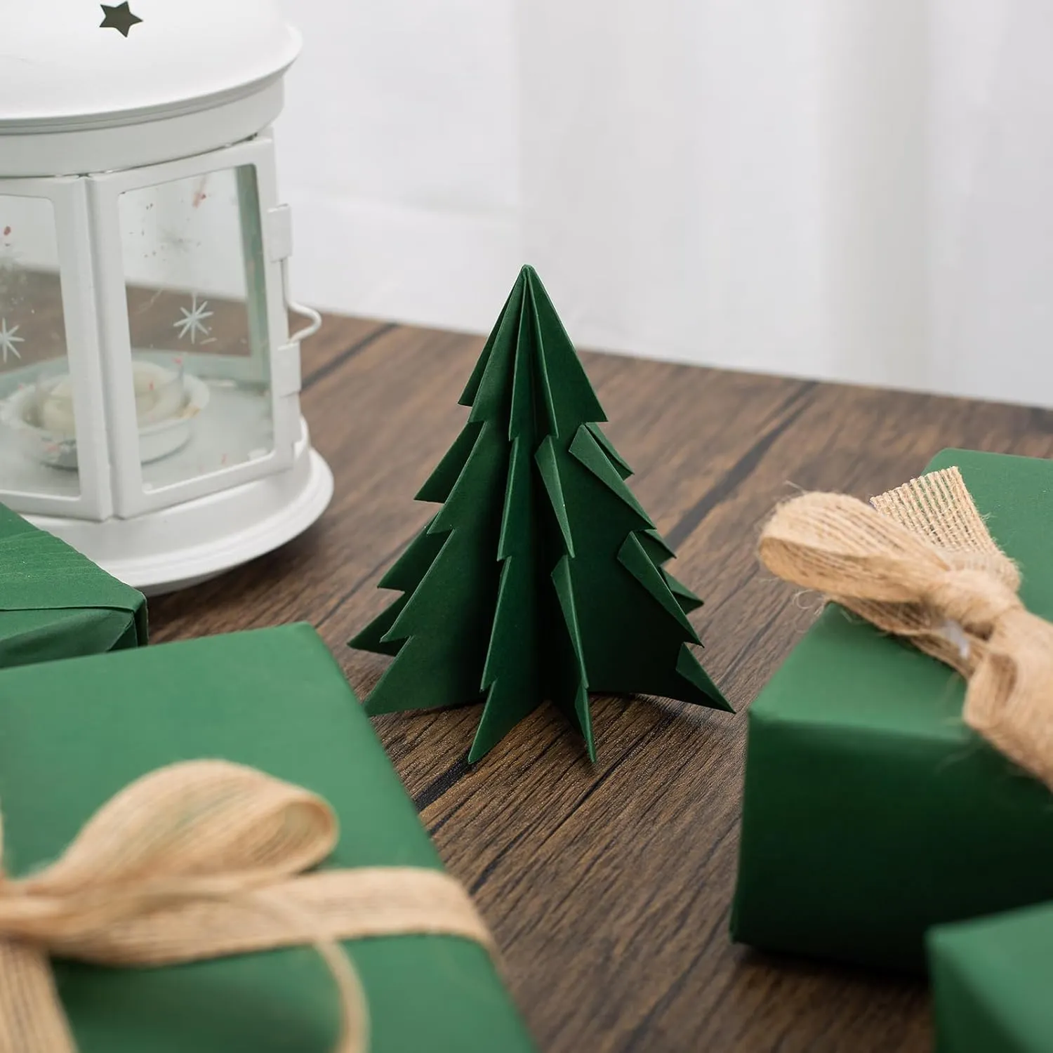 Merture Green Kraft Paper Roll - 12 In X 100 Ft (100 sq.ft.) Recyclable Wrapping Paper for Gift Wrapping, Bouquet Material, Art Craft, Table Runner, Banner