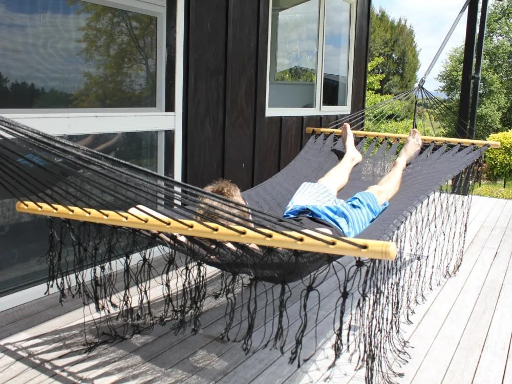 Mexican Spreader Bar Hammock - Polyester - Black