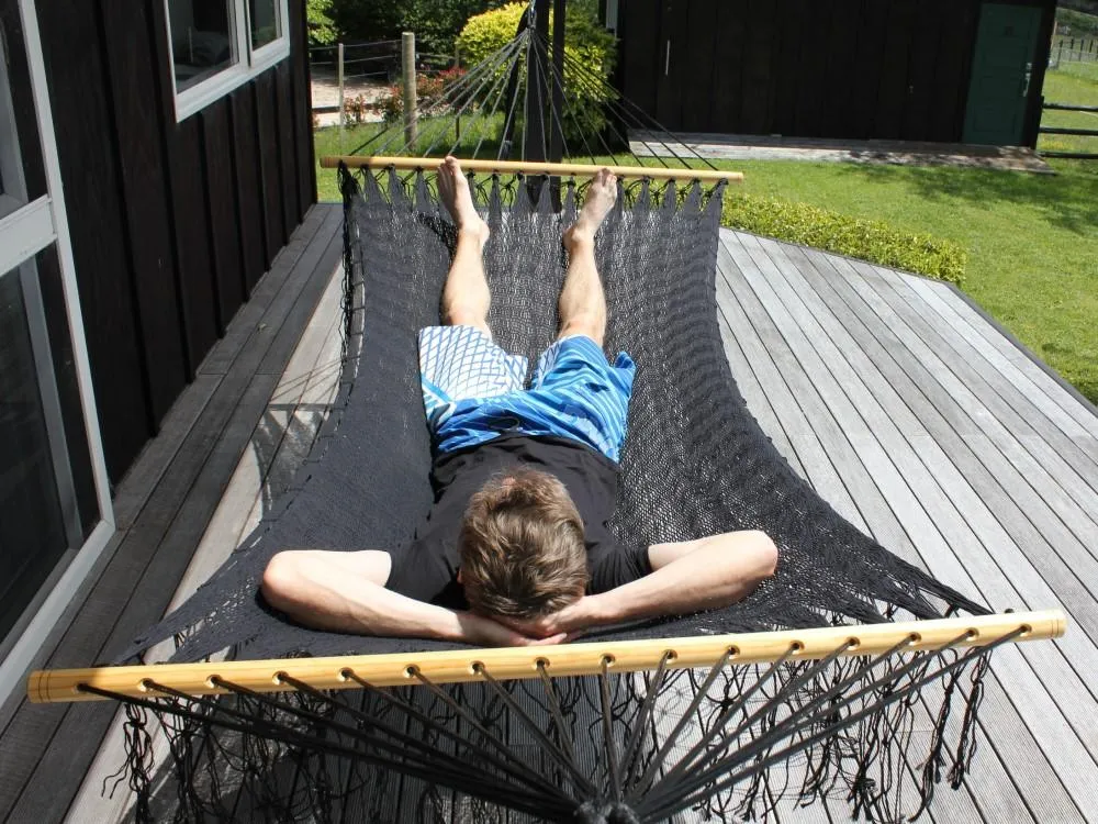 Mexican Spreader Bar Hammock - Polyester - Black