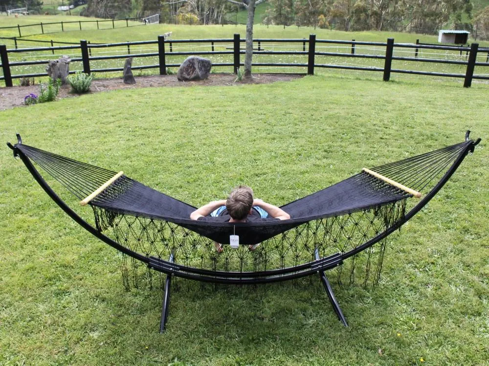 Mexican Spreader Bar Hammock - Polyester - Black
