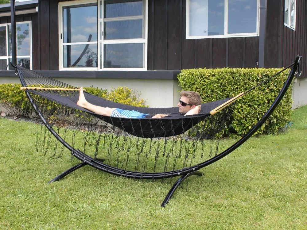 Mexican Spreader Bar Hammock - Polyester - Black