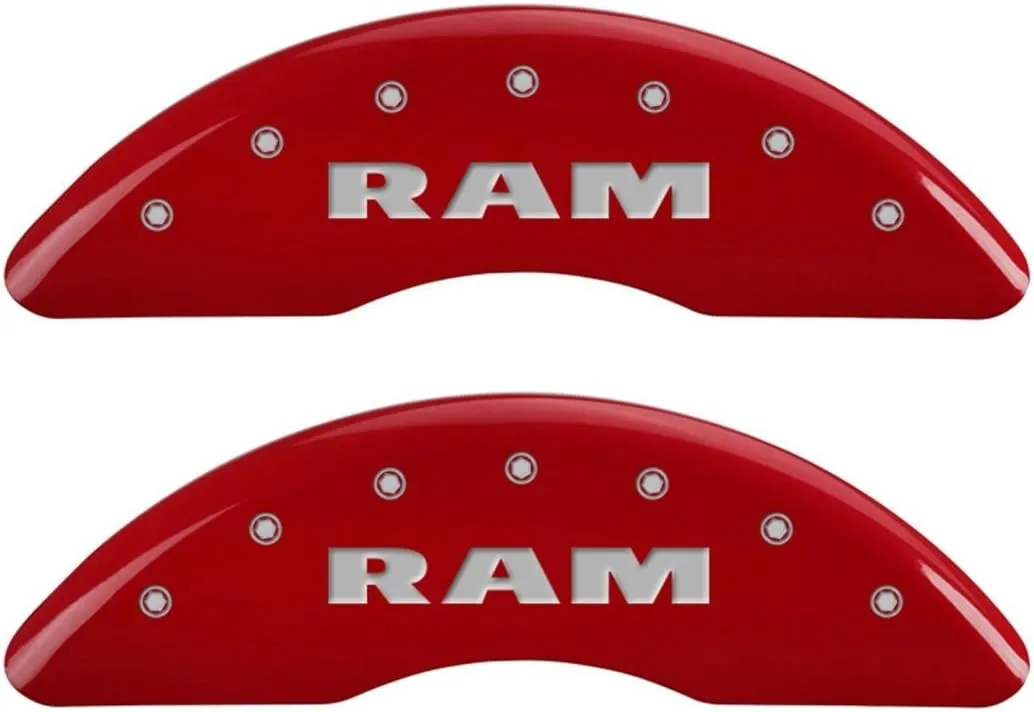 MGP Caliper Covers 55002SRMHRD RAM Red Caliper Covers - Engraved Front & Rear44; Set of 4